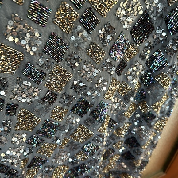 Mac Duggal GEO EMBELLISHED MIDI SHEATH DRESS in charcoal size 6 NEW. $498 - Picture 11 of 14